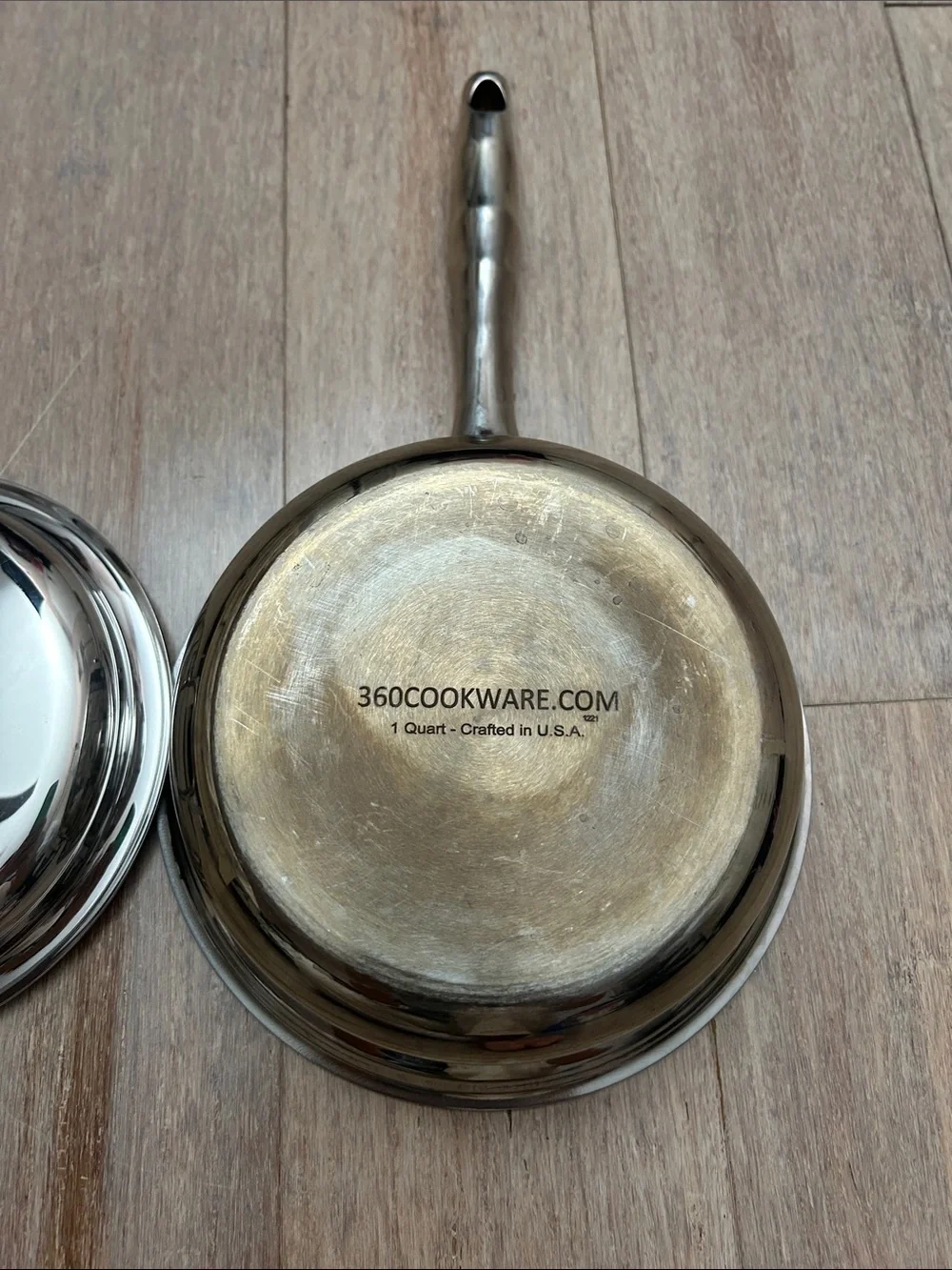 360 cookware Stainless Steel Saucepan with Lid - Silver 1 quart
